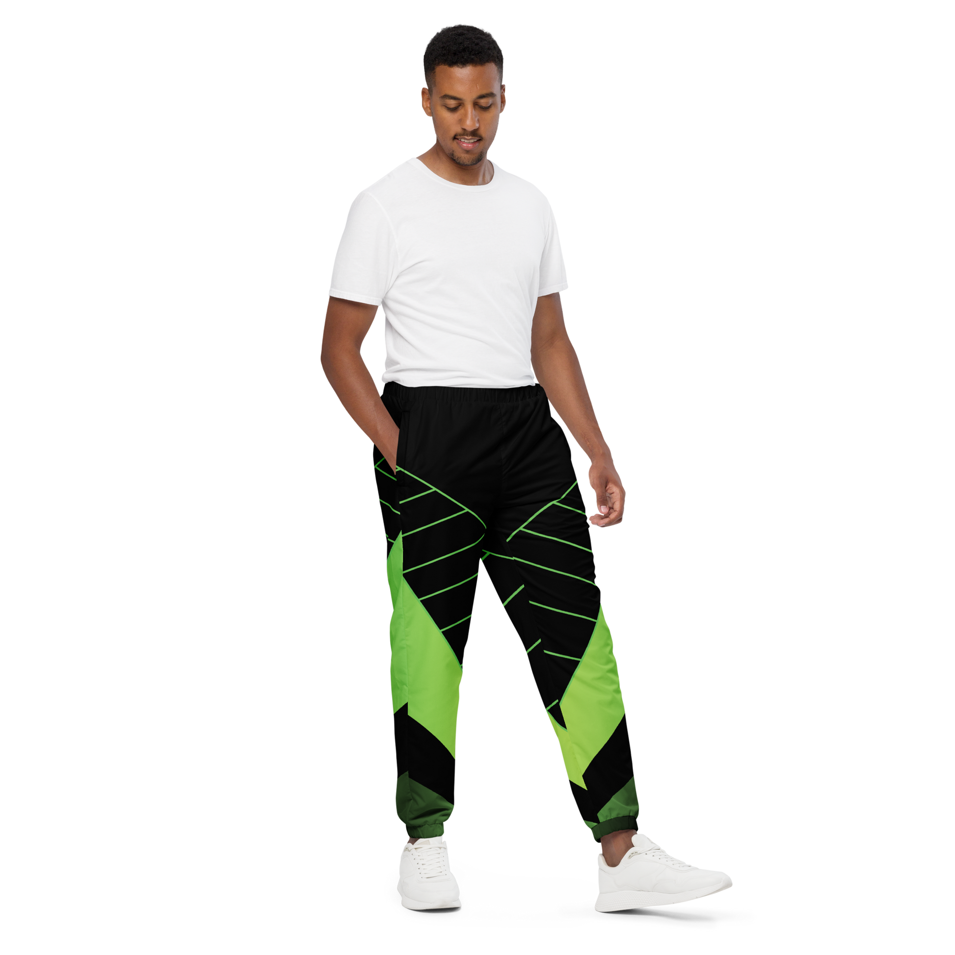 Everyday Essential Track Pants showcased with elastic cuffs and relaxed fit.