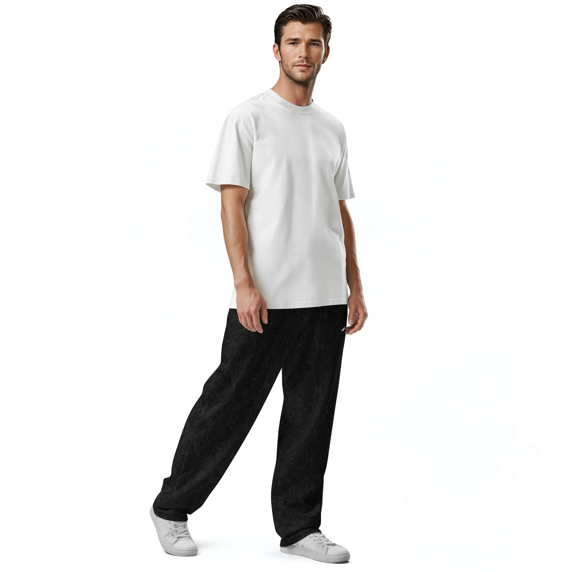 Ink Ivy Wide joggers, vintage-inspired with wide-leg cut and side pockets.