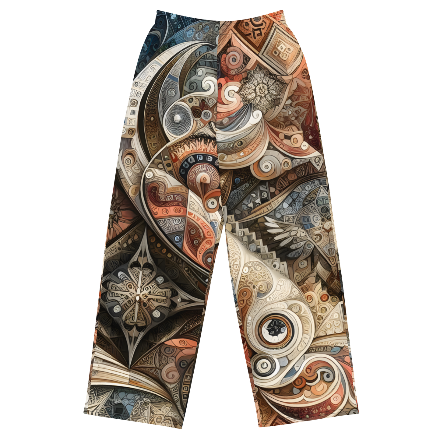 Gear of Mystery Wide-Legs, colorful patterned wide-leg pants with elastic waistband.