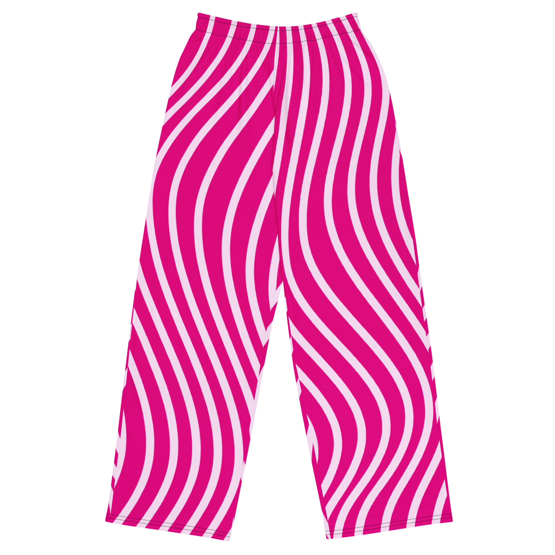 FlareMotion Wide-Leg Pants with pink and white stripes, relaxed fit.