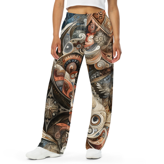Gear of Mystery Wide-Legs pants, showcasing a relaxed fit and adjustable waistband.