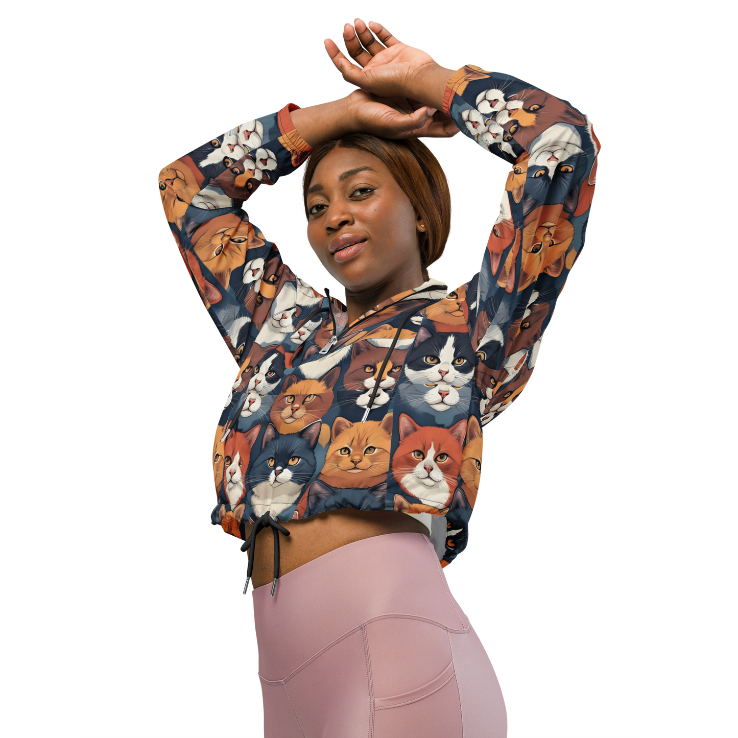 Paw Crop Windbreaker, water-resistant with adjustable drawcords, mesh lining, and side pockets.