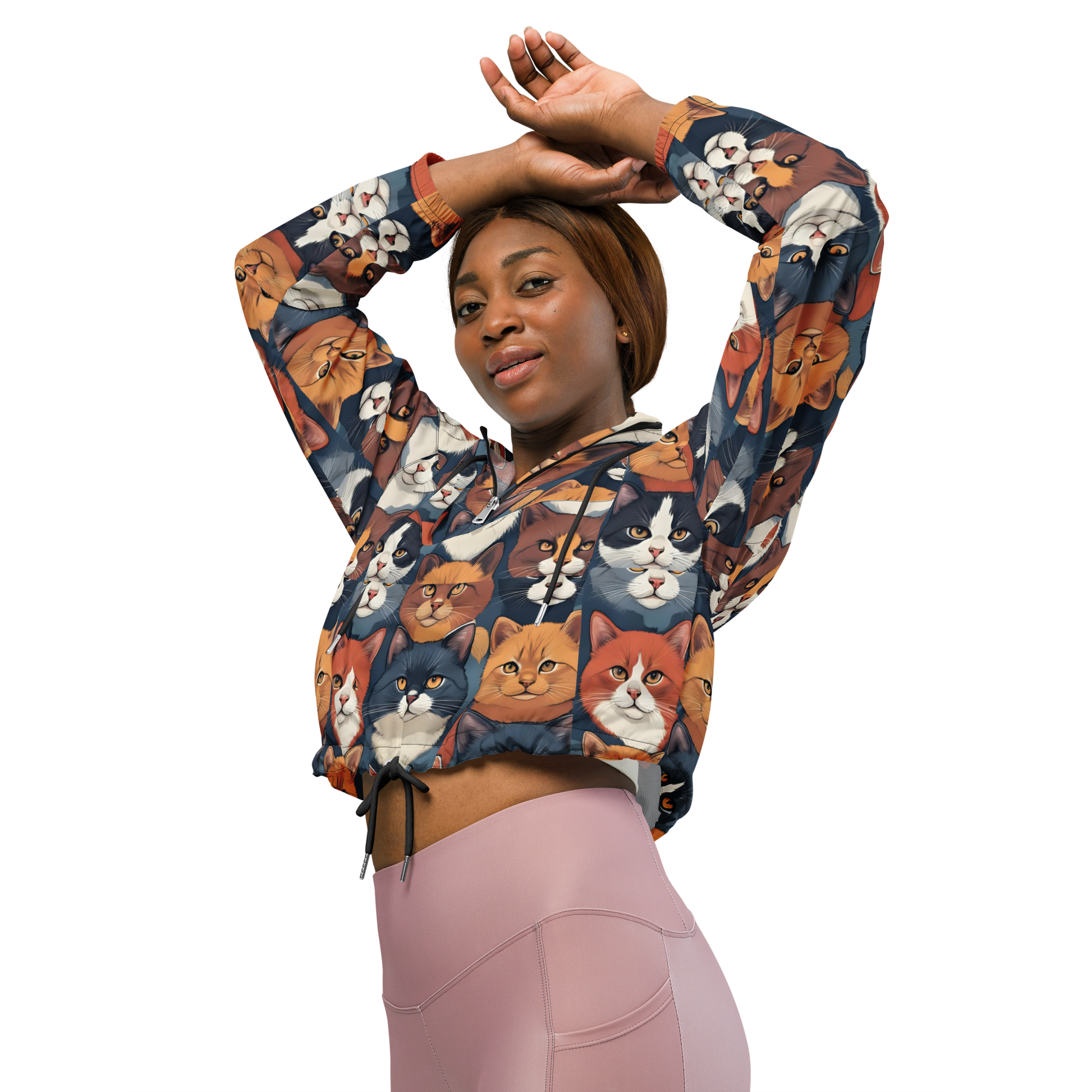 Paw Crop Windbreaker, water-resistant with adjustable drawcords, mesh lining, and side pockets.