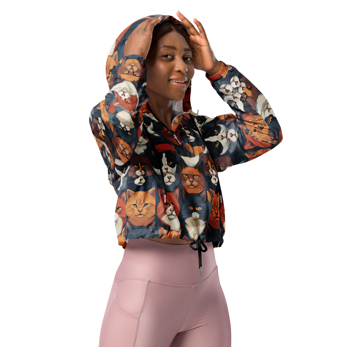 Paw Crop Windbreaker highlighting adjustable drawcords and side-slit pockets.
