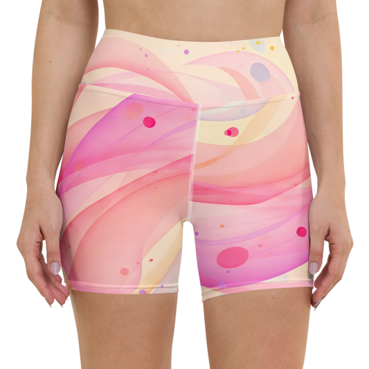 Dreamy Pastel Yoga Shorts showcasing high waistband and soft, stretchy fabric.