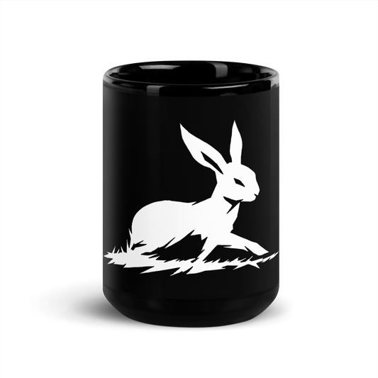 Biliping Midnight Mug featuring a white rabbit design.