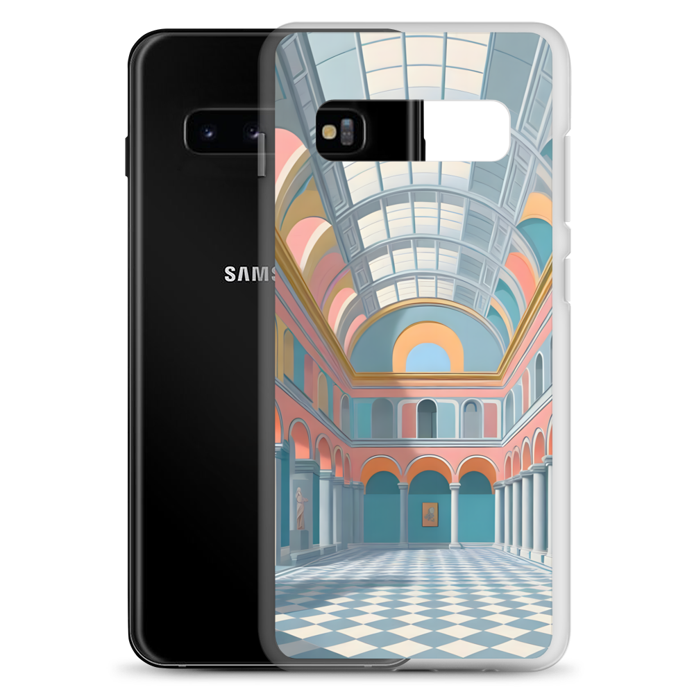 Blue Hall - Case for Samsung® displayed in a checkered room setting.