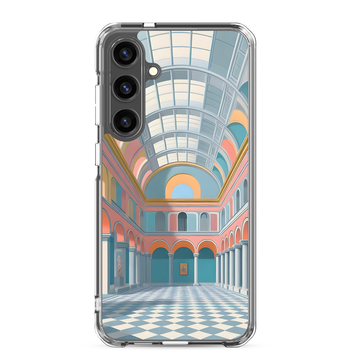 Blue Hall - Case for Samsung® showing sleek, durable design against checkered background.