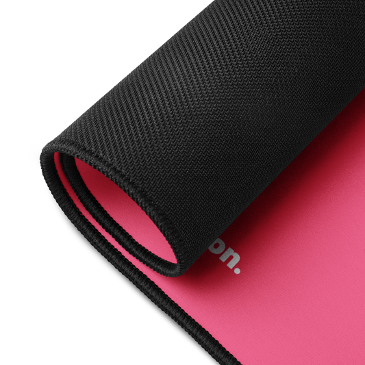 Pixel Sweetheart - Desk Mat: Close-up of smooth polyester surface and hemmed edges.