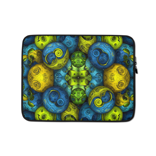 Abstract Design - Laptop Sleeve with fractal art, padded zipper, faux fur lining.