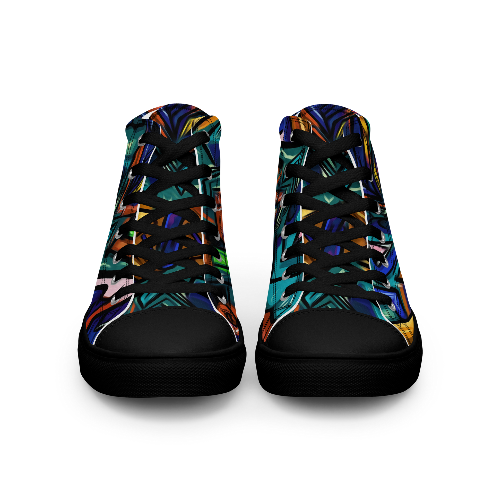 Grafiti High-Tops, close-up of durable canvas upper with faux leather toe.