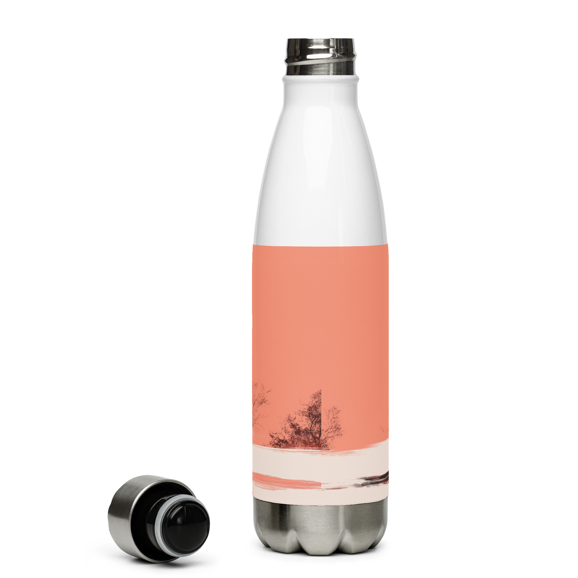 Wanderlight Sip: Sleek, stainless steel water bottle with secure, leak-proof cap.