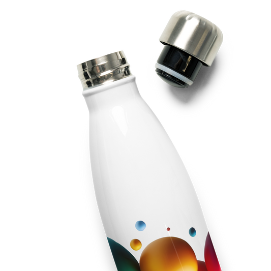 PureFlow Bottle: 17 oz stainless steel, glossy finish, leak-proof cap.