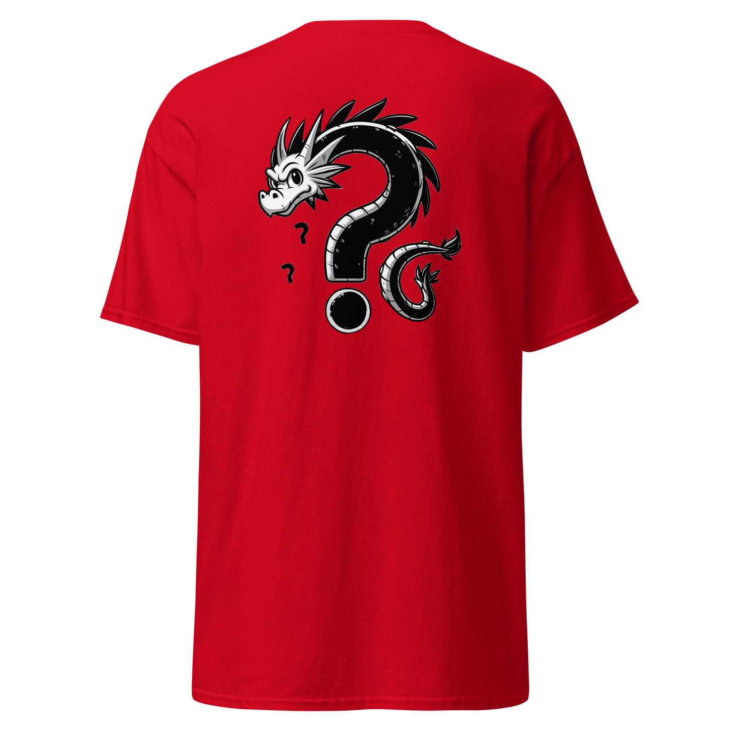 Where is the Dragon? Cartoon dragon t-shirt with black circles, soft fabric.