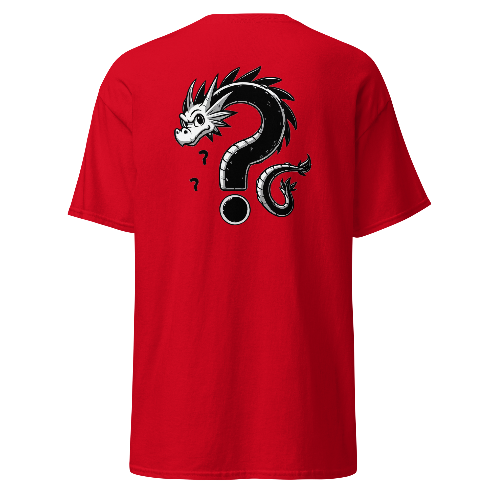 Where is the Dragon? Cartoon dragon t-shirt with black circles, soft fabric.
