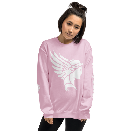 She Illuminates Pathways sweatshirt on woman, showcasing casual, cozy fit.
