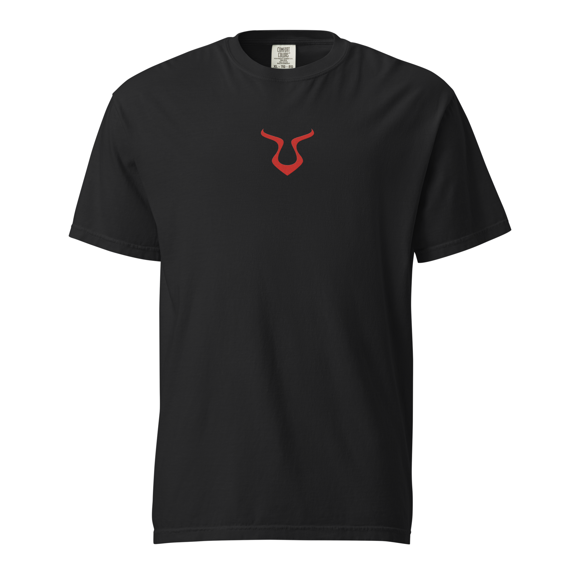 V-Shirt with red bull logo, heavyweight, relaxed fit, ring-spun cotton.