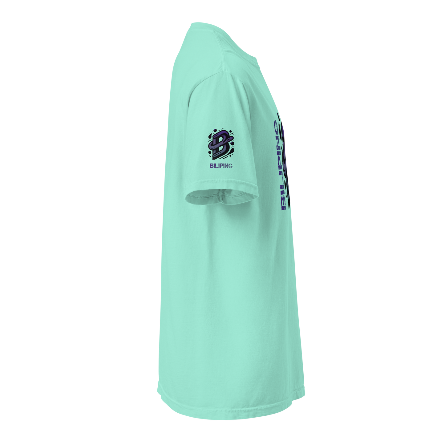 B-G Tee close-up: durable, heavyweight, 100% ring-spun cotton, relaxed fit.