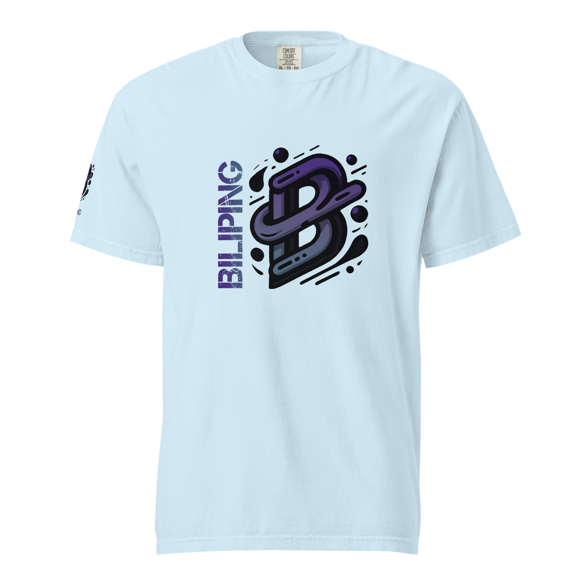 B-G Tee with logo, durable and breathable ring-spun cotton.