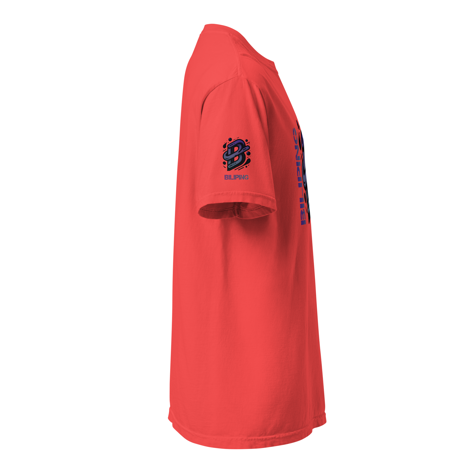 B-G Tee close-up, highlighting logo and durable cotton fabric.