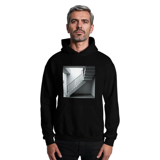 The Next Level hoodie on man, highlighting its soft texture.