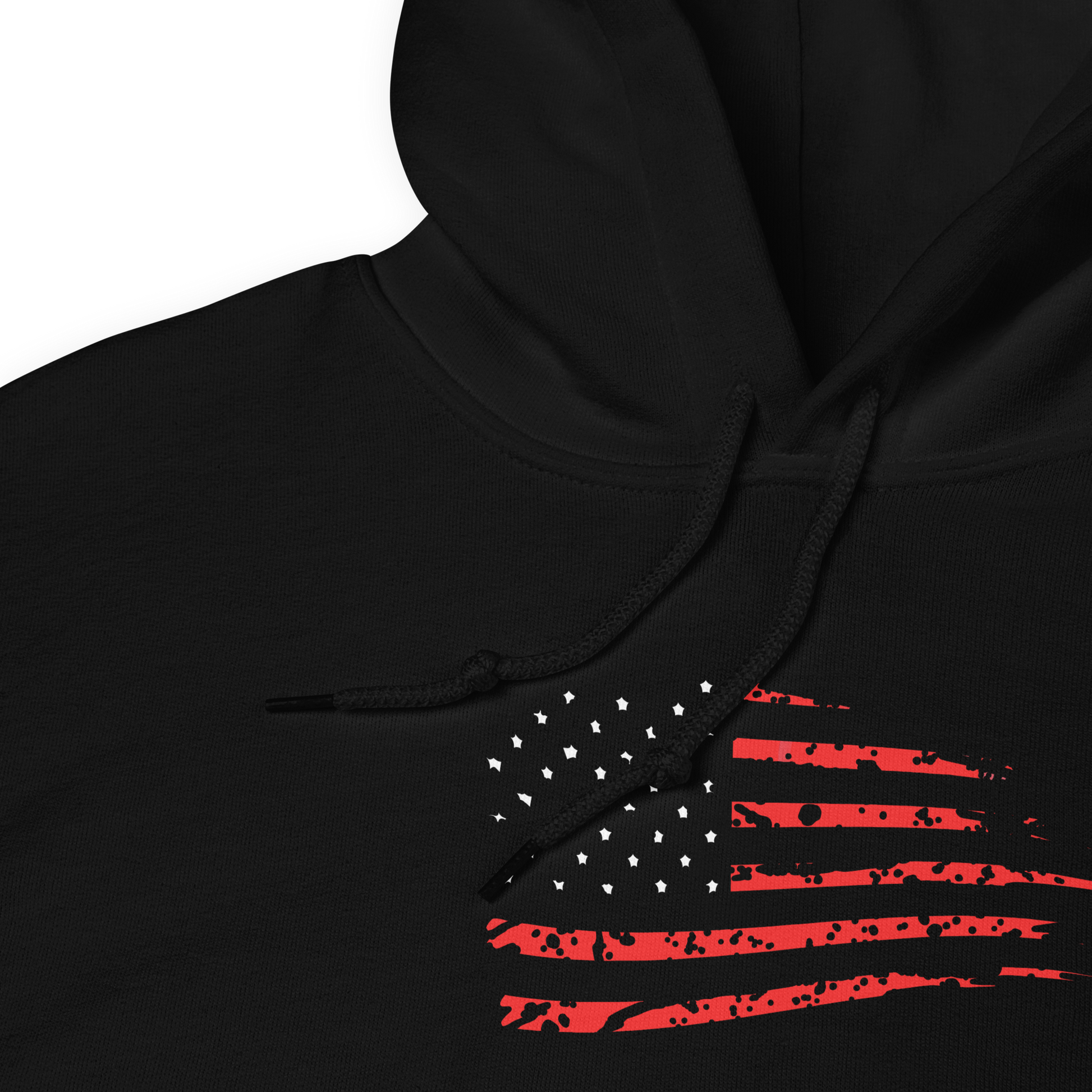 Black hoodie Stand Against Tyranny with front pouch and double-lined hood.