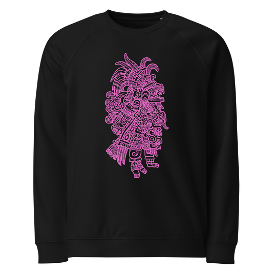 Bey u loolil che Sweatshirt featuring a pink design on black fabric.