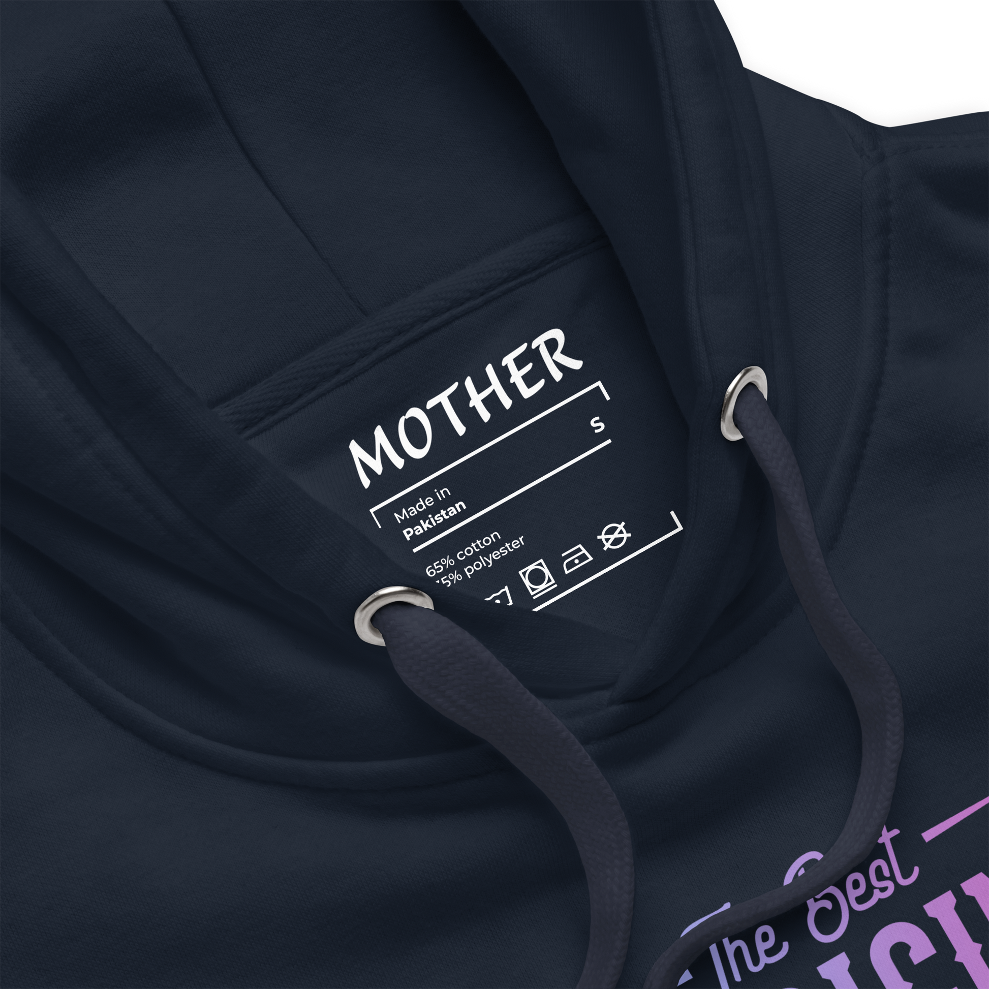 The Best Medicine hoodie close-up, showcasing zipper and pouch pocket design.