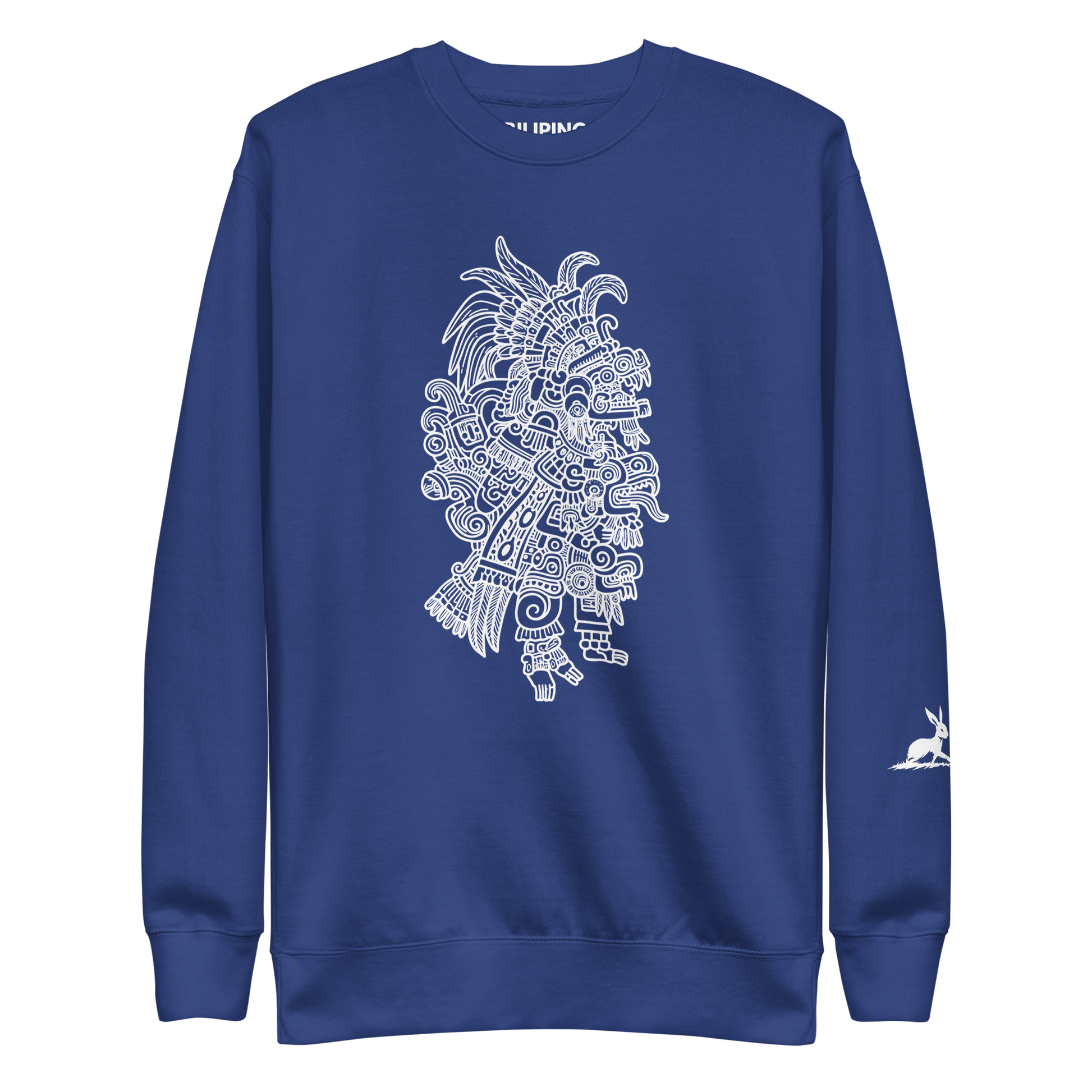 Nawal Sweatshirt with ribbed crew neck and white design.