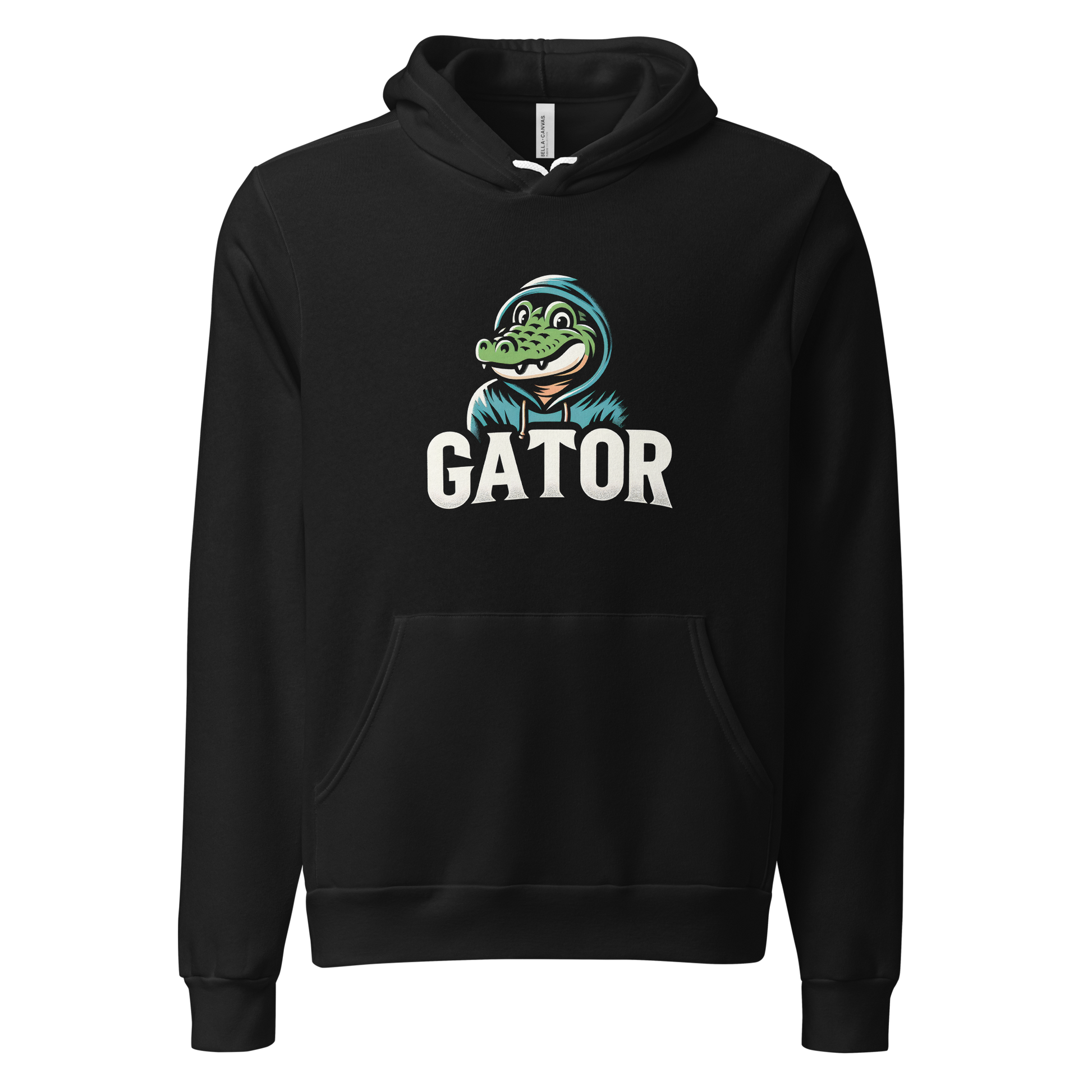 Rule the Swamp Hoodie featuring a cartoon crocodile in a hoodie.