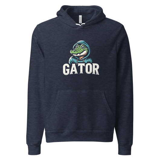 Rule the Swamp Hoodie featuring a cartoon crocodile in a hoodie.
