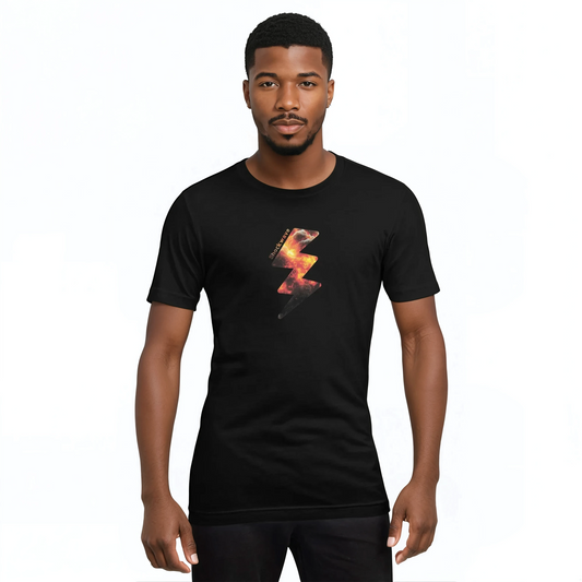 Shockwave tee, ultra-soft, lightweight, breathable, perfect stretch, close-up view.