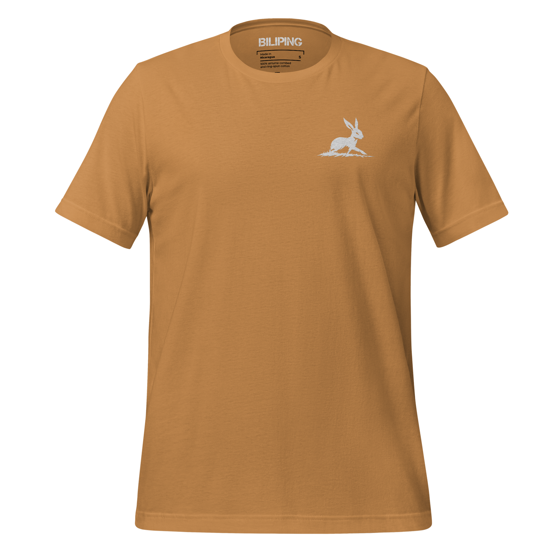 Belle T-Shirt featuring a small white rabbit logo on chest.