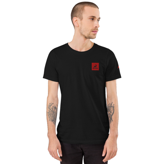 Fieldline – Red Rabbit Edition T-shirt on tattooed model.