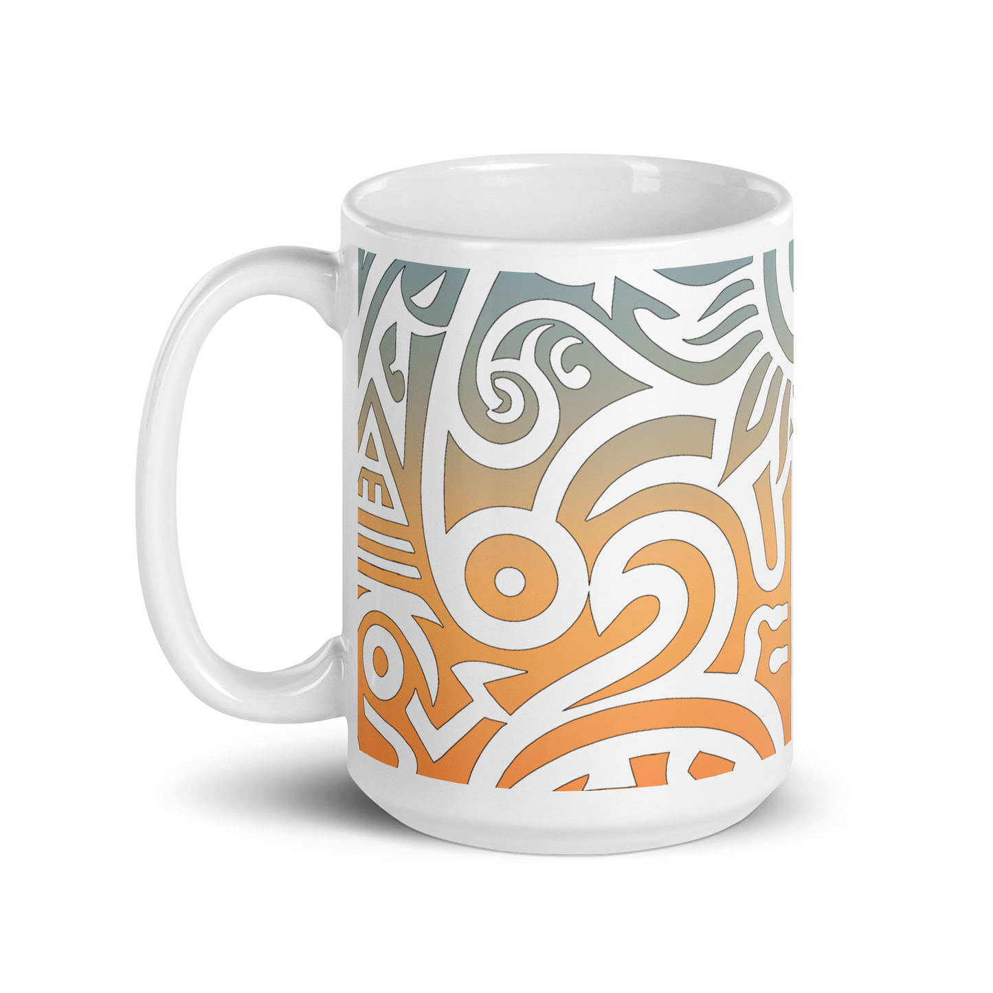 Solar Glyphs Mug with motivational No Pain No Gain design, ceramic.