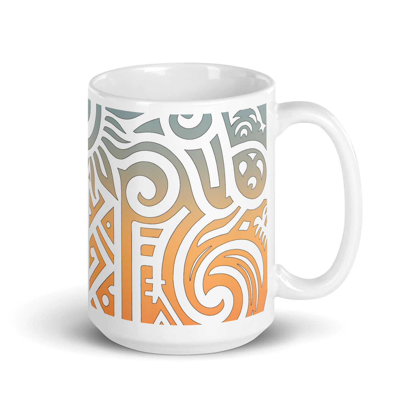 Solar Glyphs Mug with motivational print, sturdy ceramic design, microwave and dishwasher safe.