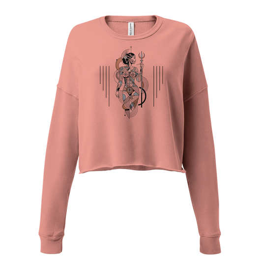 Women’s cropped sweatshirt in mauve, front view