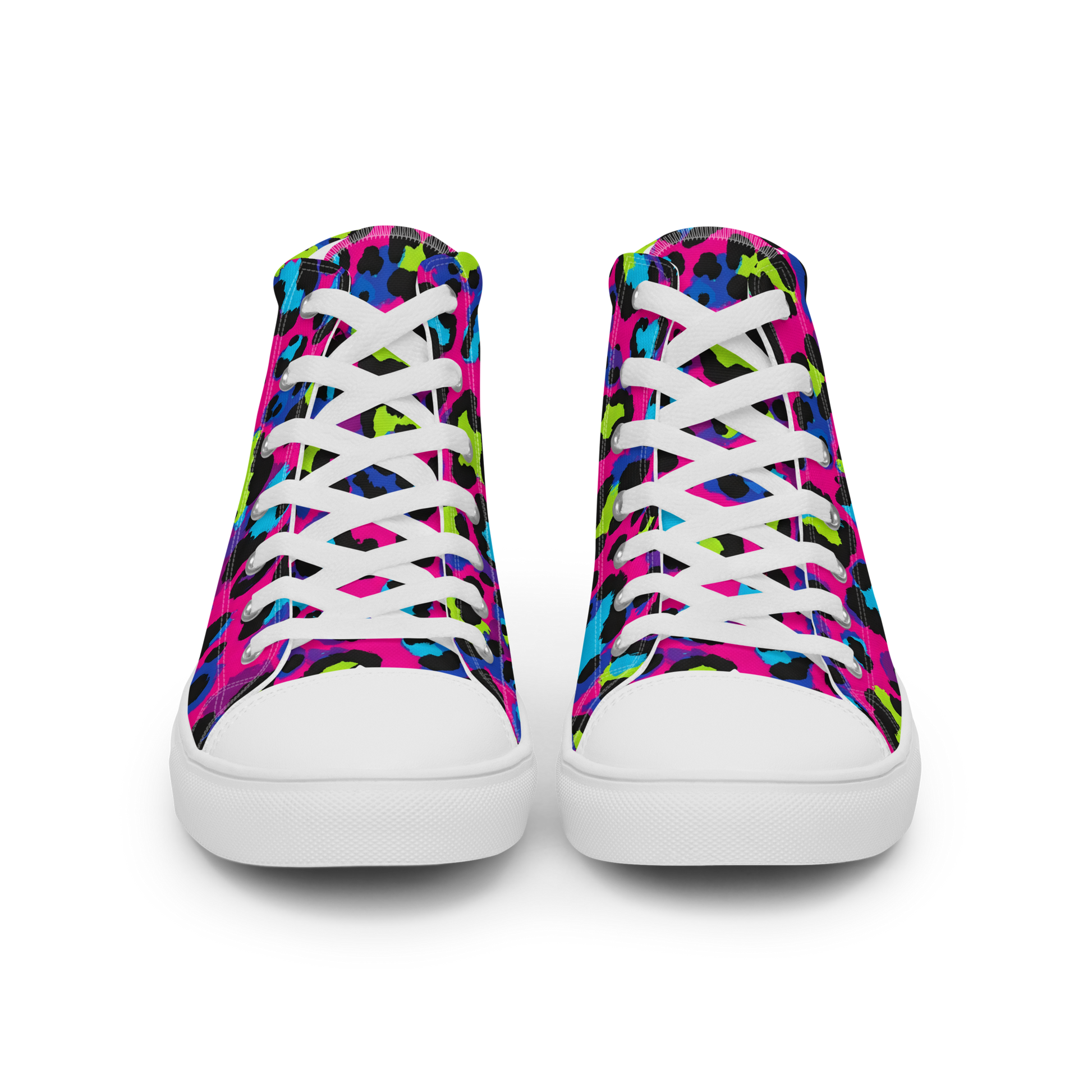 Electric Cheetah High-Tops showcasing timeless style and cushioned comfort.