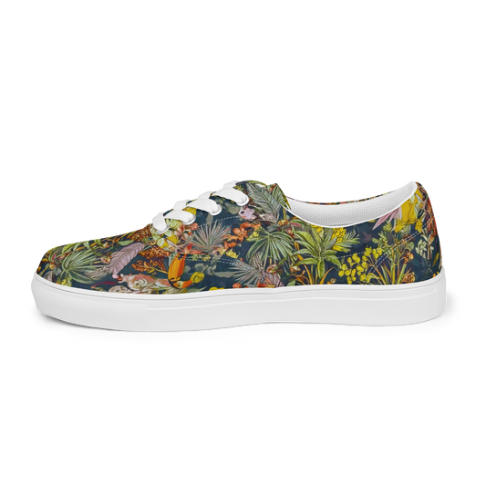 Aloha Adventure women's lace-up canvas sneakers, showcasing stylish simplicity.