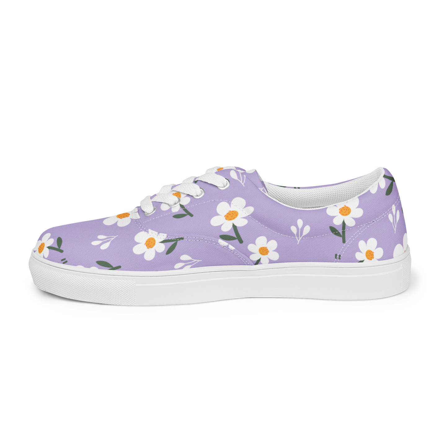 Petal Parade women's lace-up canvas sneakers with floral accents.